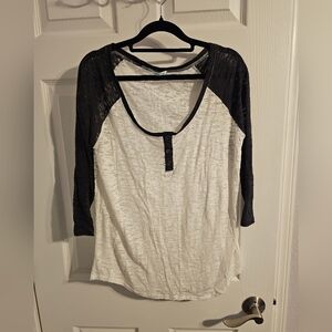 Maurices Black and White Long Sleeve Tee